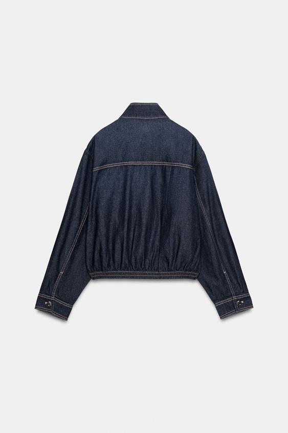 Blouson Z1975 bomber en denim à col montant