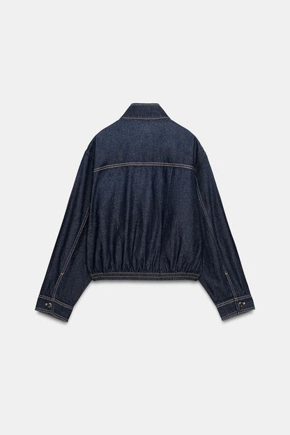 Blouson Z1975 bomber en denim à col montant