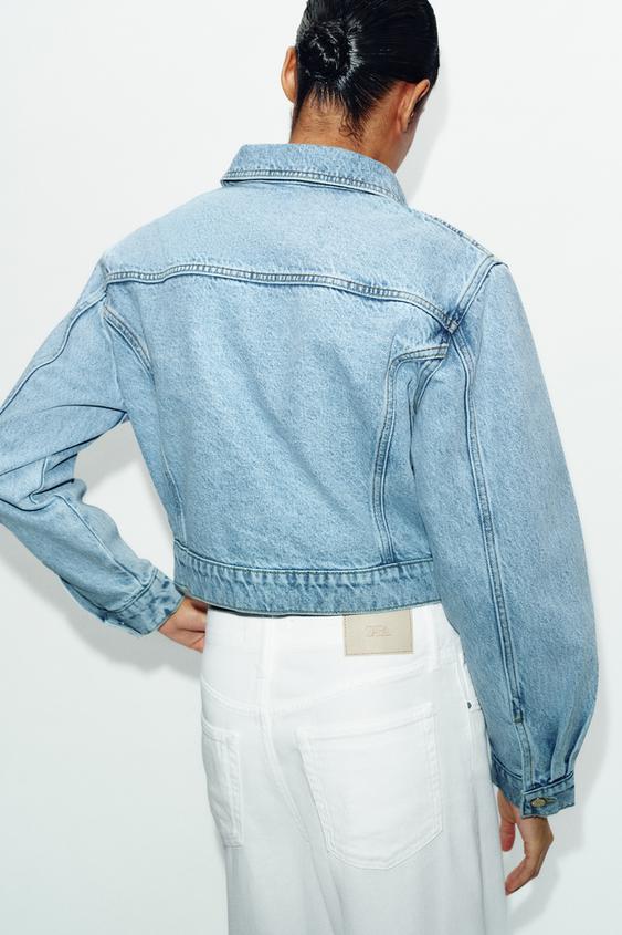 Blouson Z1975 court en denim à épaulettes