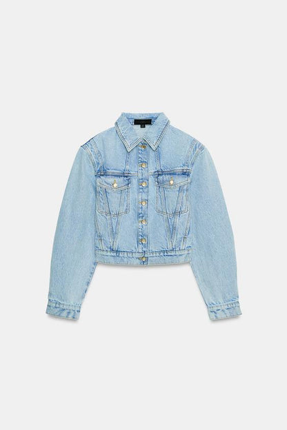 Blouson Z1975 court en denim à épaulettes