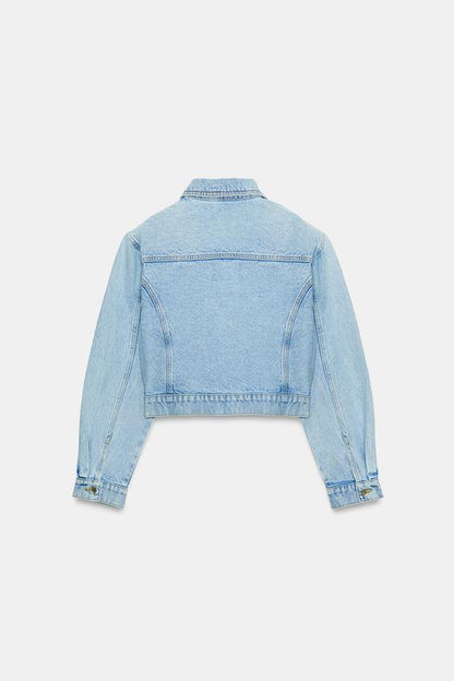 Blouson Z1975 court en denim à épaulettes