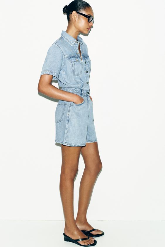 Combinaison Z1975 courte fluide en denim