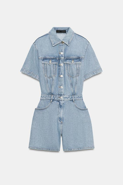 Combinaison Z1975 courte fluide en denim