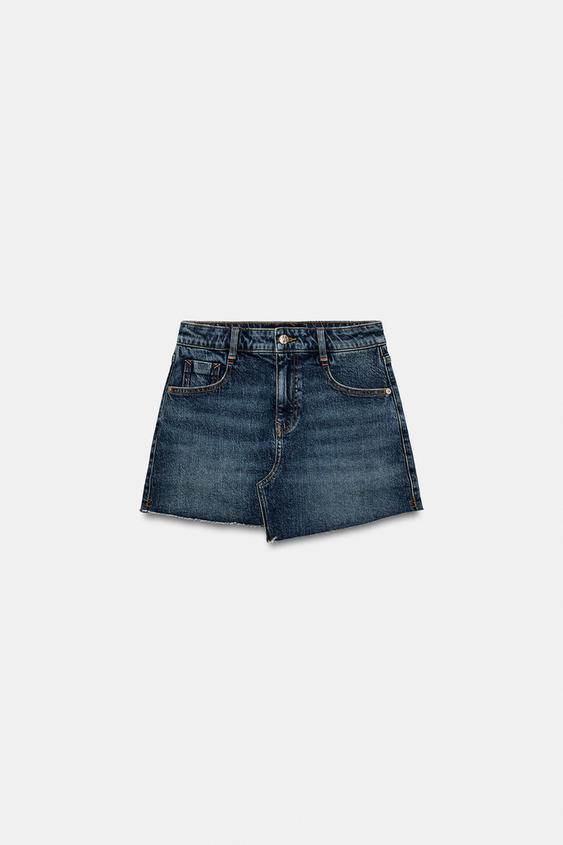 Jupe-culotte Z1975 en denim à bas sans couture