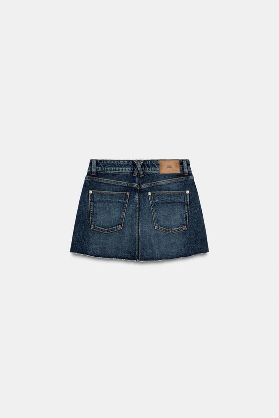 Jupe-culotte Z1975 en denim à bas sans couture