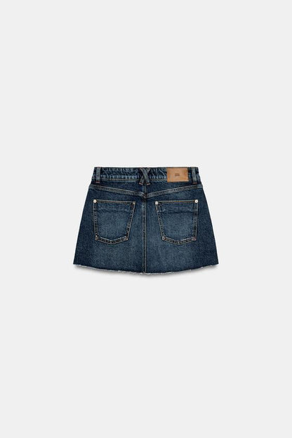 Jupe-culotte Z1975 en denim à bas sans couture