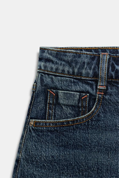Jupe-culotte Z1975 en denim à bas sans couture