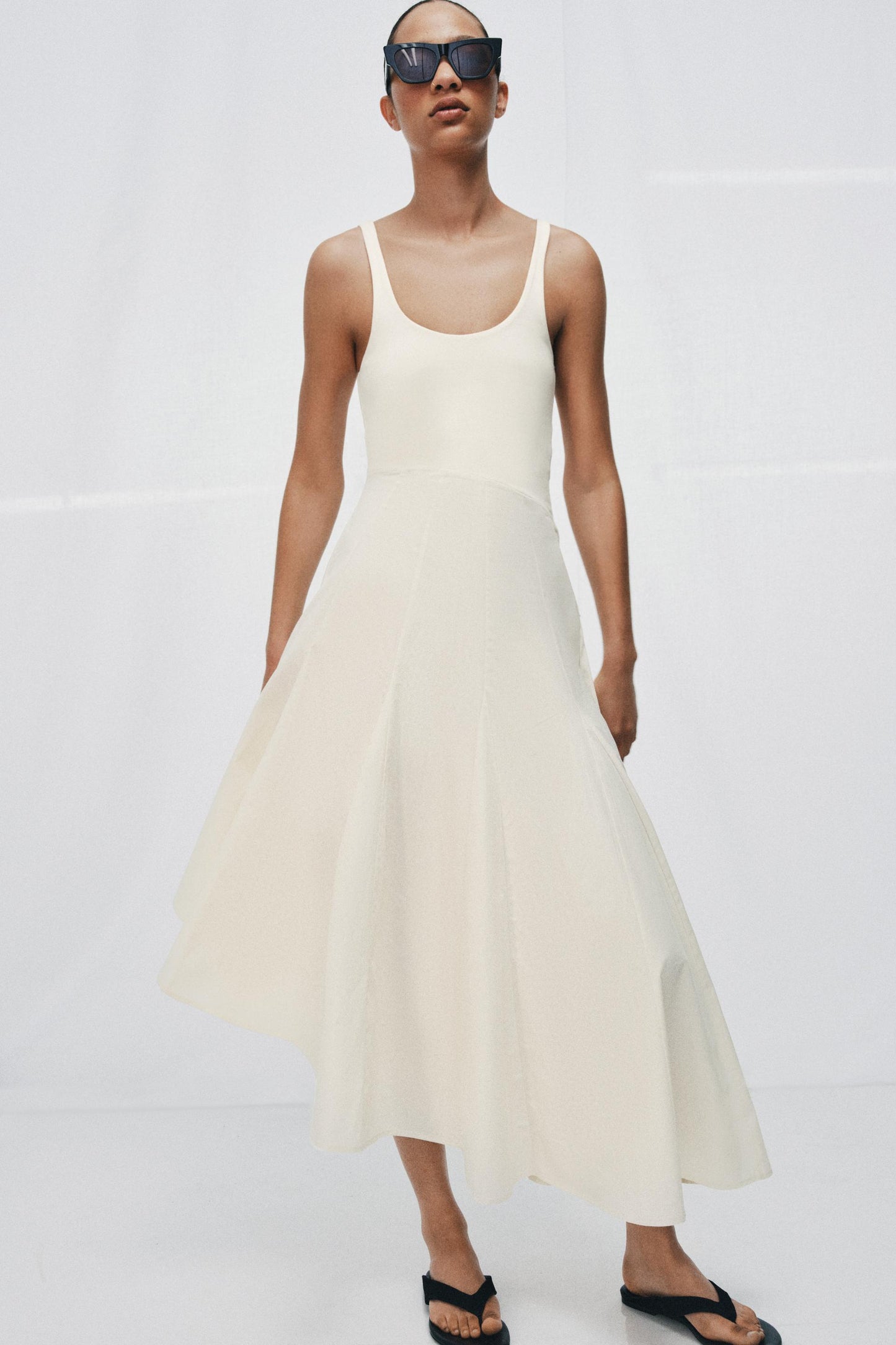 Robe contrastée godets