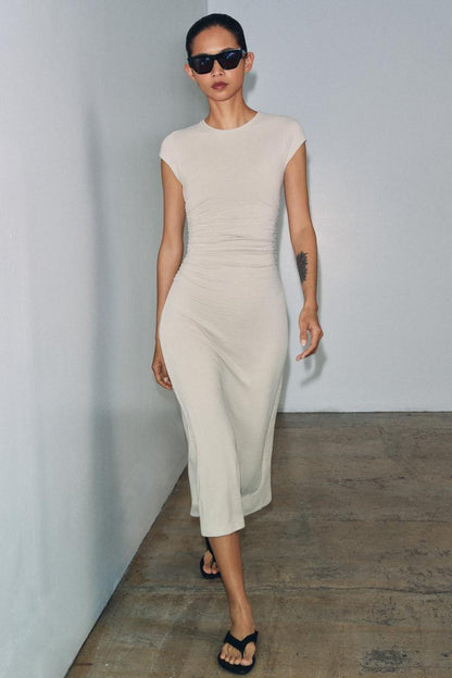 Robe midi drapée