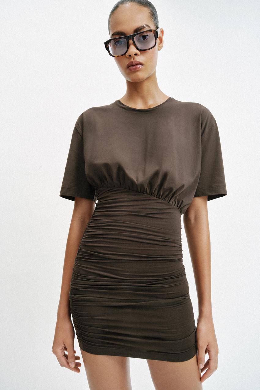 Robe courte drapée