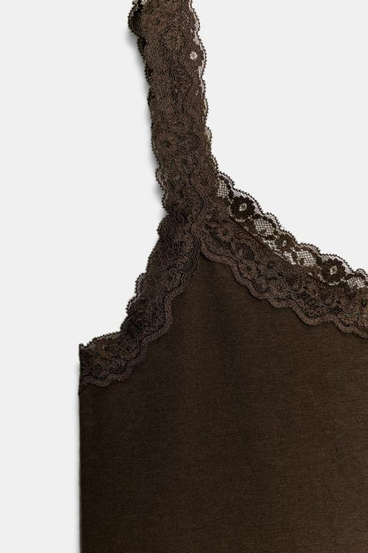 Top à bretelles en dentelle