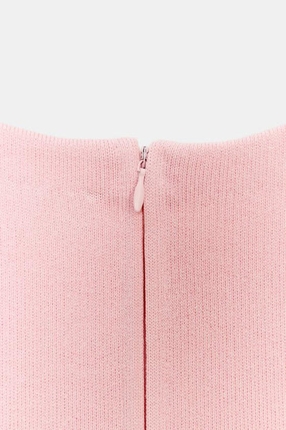 Top en maille à manches courtes bouffantes