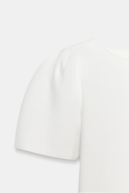 Top en maille à manches bouffantes