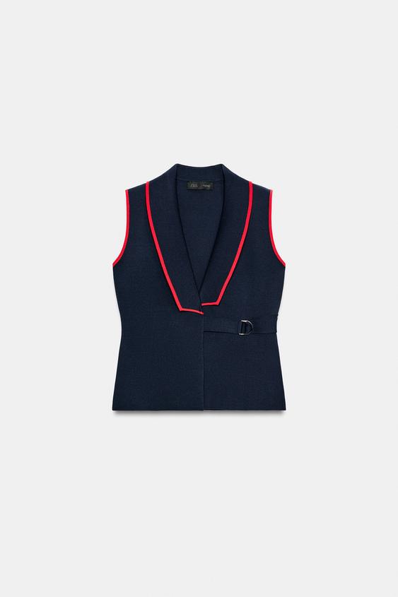 Gilet croisé à boucles
