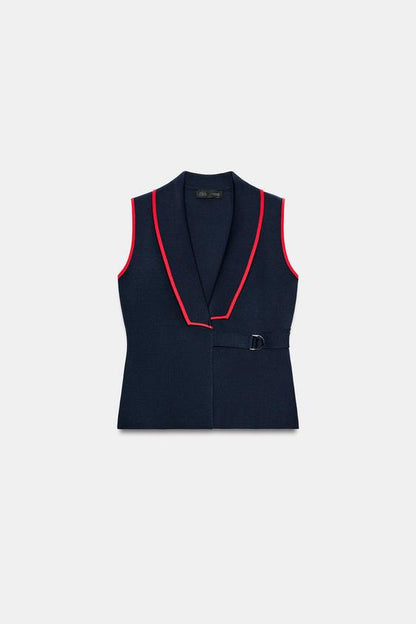 Gilet croisé à boucles