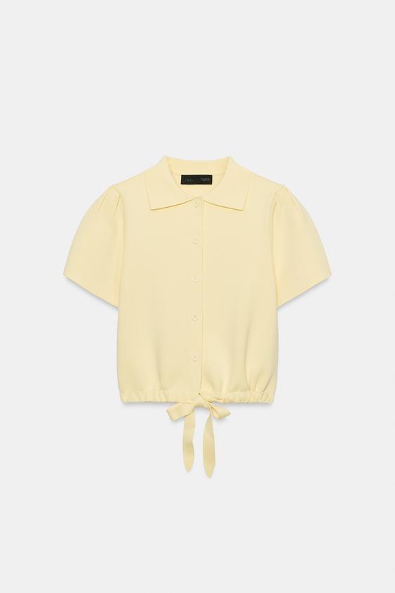 Veste en maille avec nœud