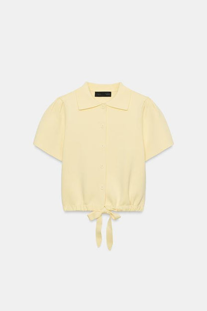 Veste en maille avec nœud