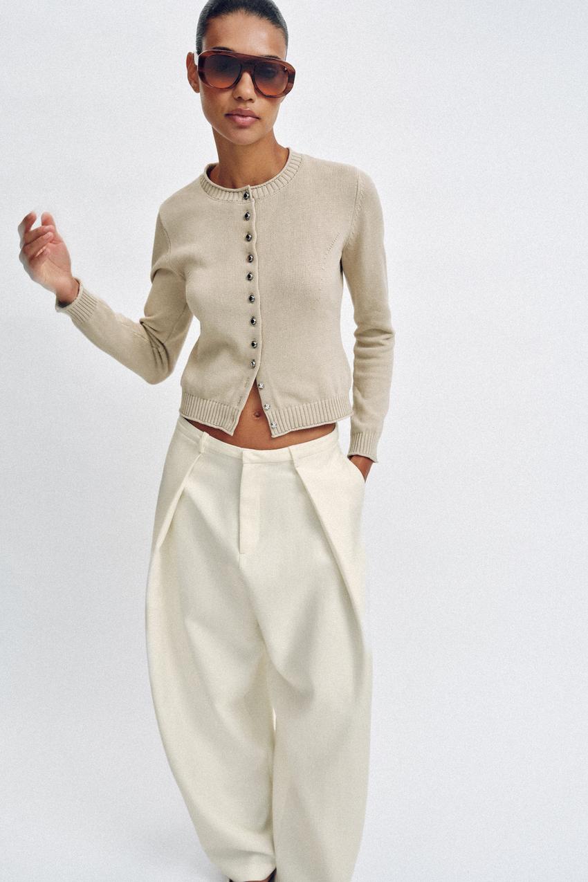 Veste en maille à boutons métalliques