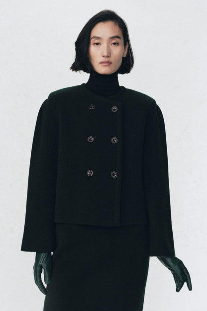 Veste à épaulettes 100 % laine Soshiotsuki x Zara