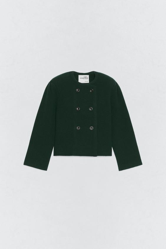 Veste à épaulettes 100 % laine Soshiotsuki x Zara
