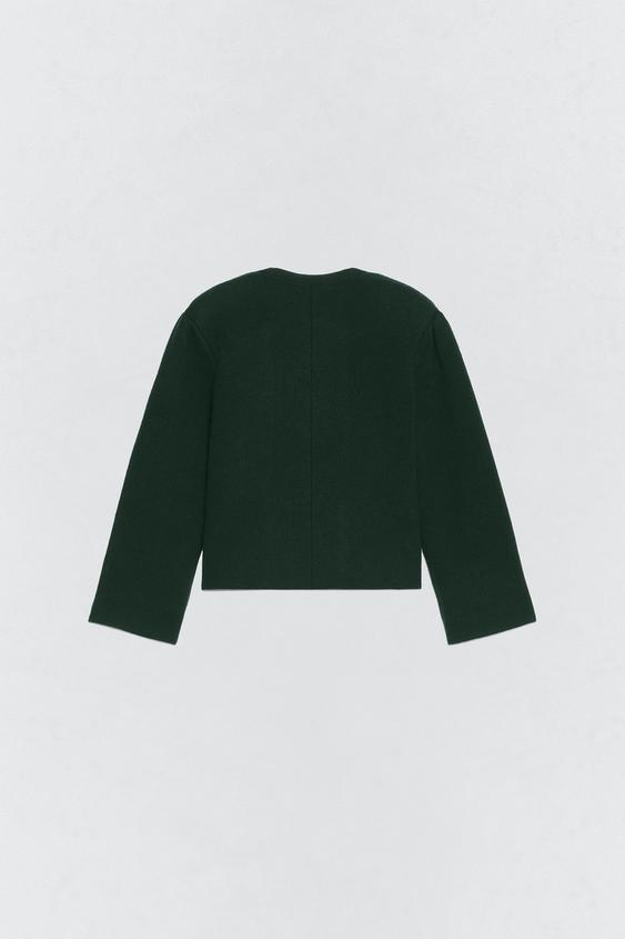 Veste à épaulettes 100 % laine Soshiotsuki x Zara