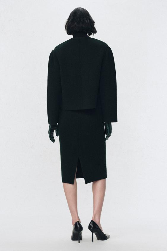 Jupe midi 100 % laine Soshiotsuki x Zara