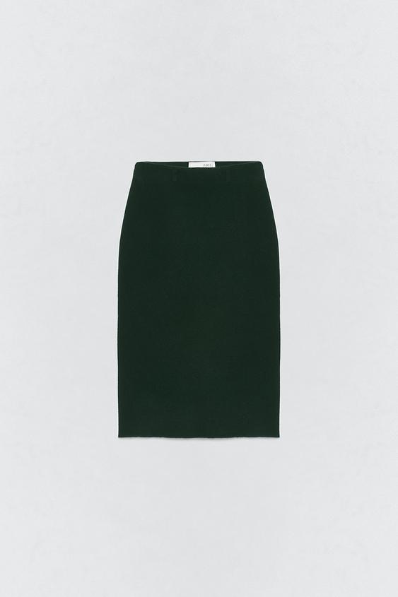Jupe midi 100 % laine Soshiotsuki x Zara