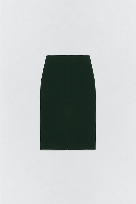 Jupe midi 100 % laine Soshiotsuki x Zara