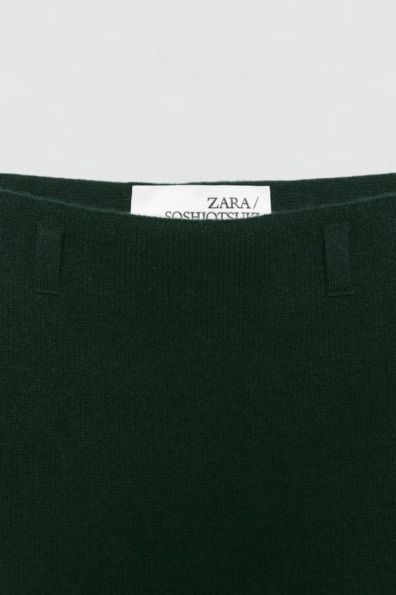 Jupe midi 100 % laine Soshiotsuki x Zara