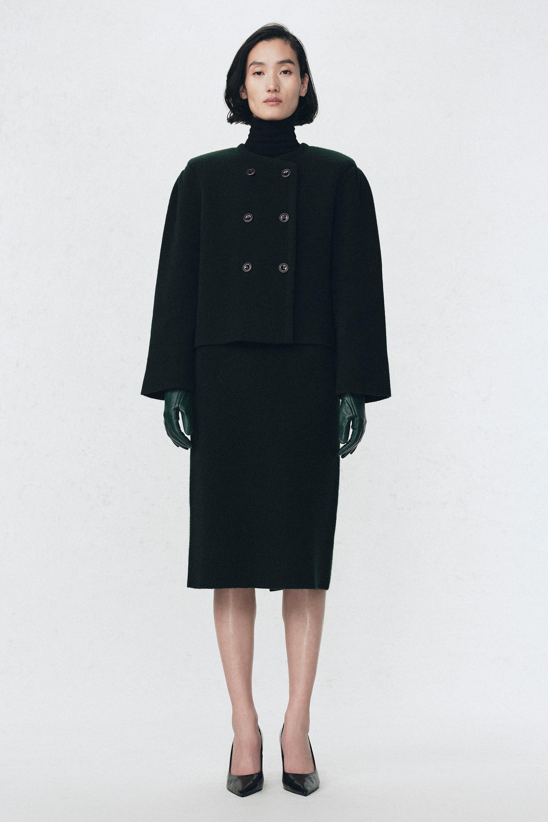 Jupe midi 100 % laine Soshiotsuki x Zara