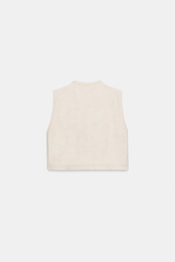 Top façon gilet en maille structurée