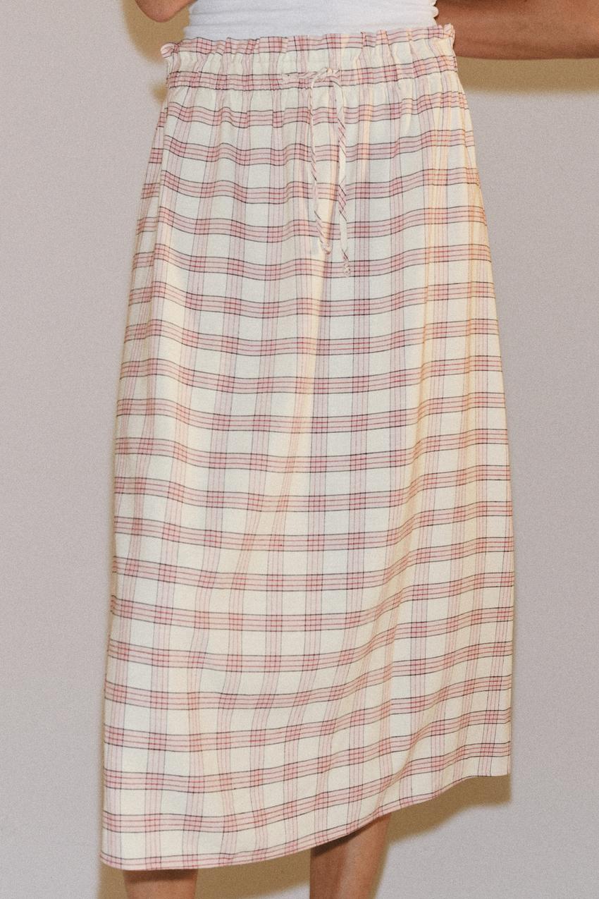 Jupe midi à carreaux ZW Collection