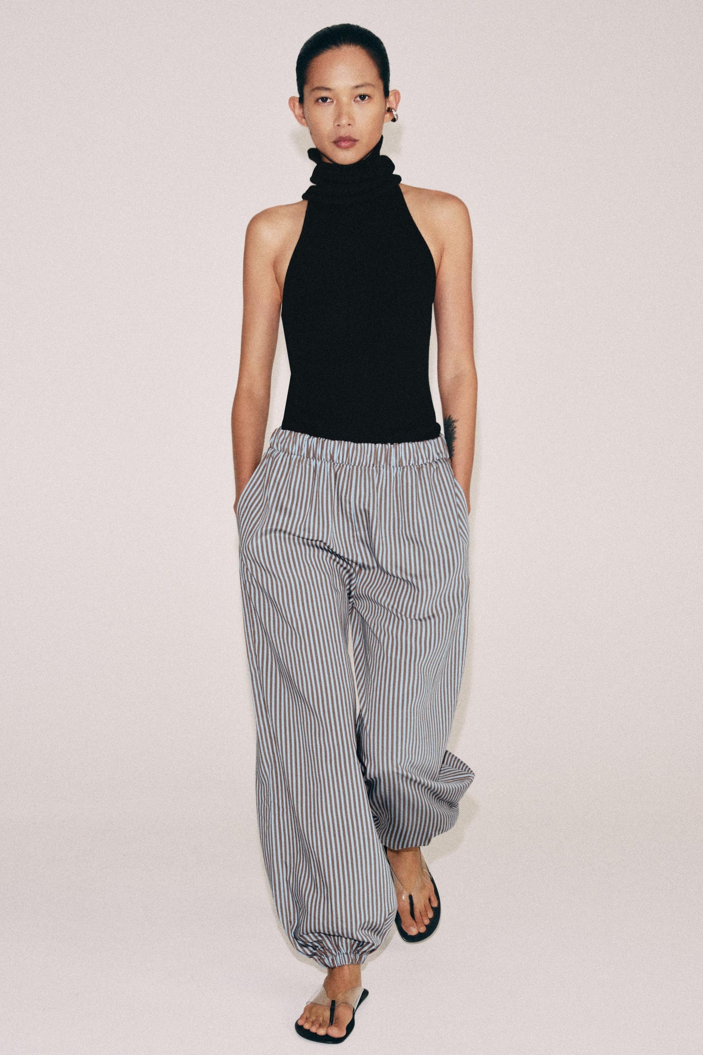 Pantalon bouffant à rayures ZW Collection