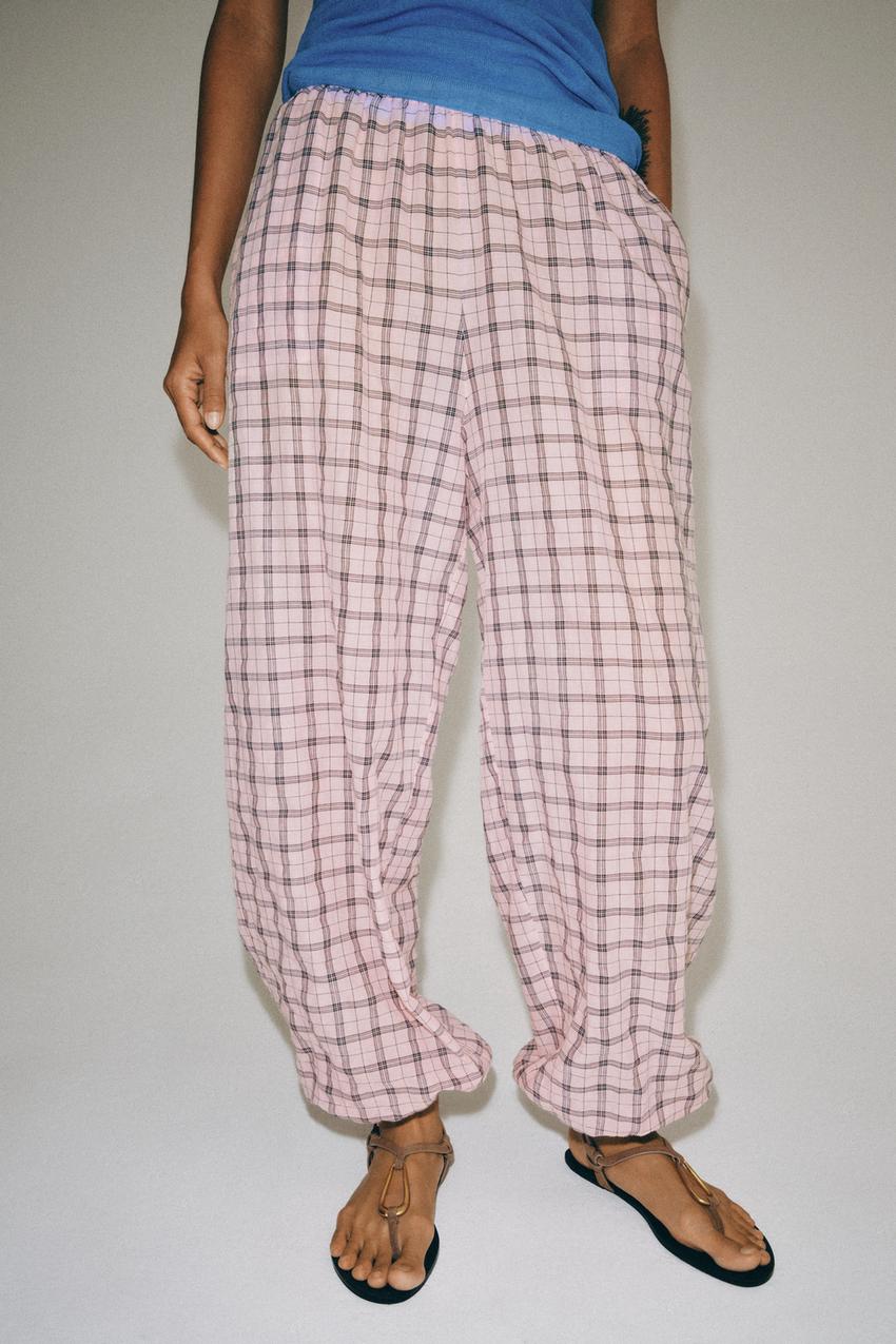 Pantalon bouffant à carreaux ZW Collection