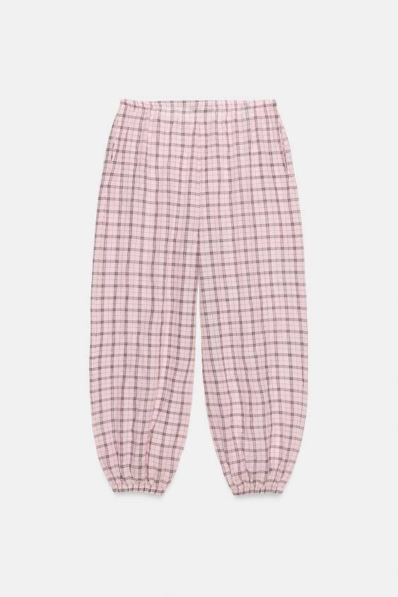 Pantalon bouffant à carreaux ZW Collection