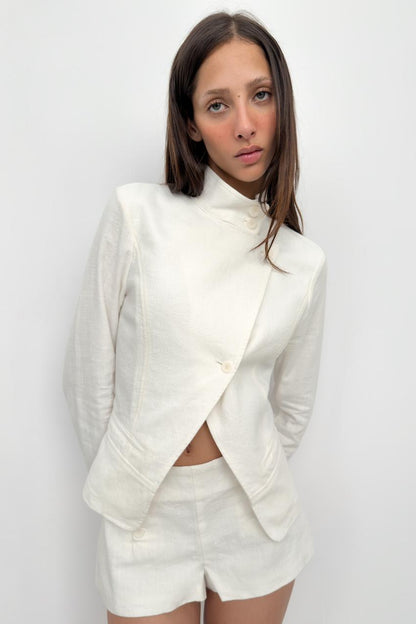 Veste croisée en ramie