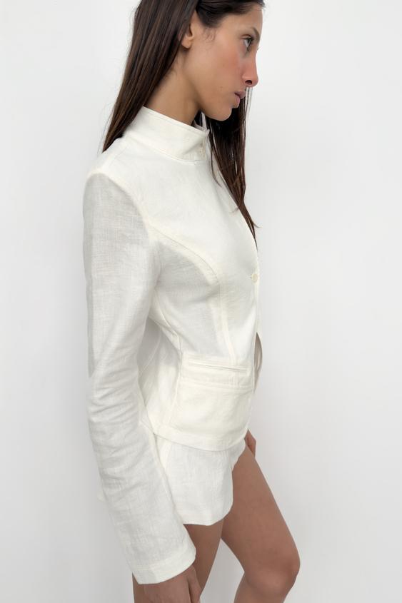 Veste croisée en ramie