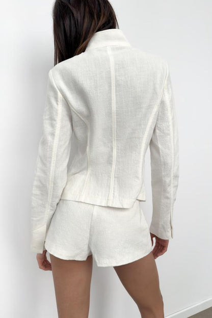 Veste croisée en ramie