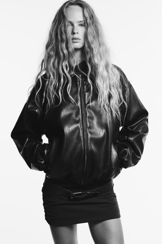 Veste bomber effet cuir