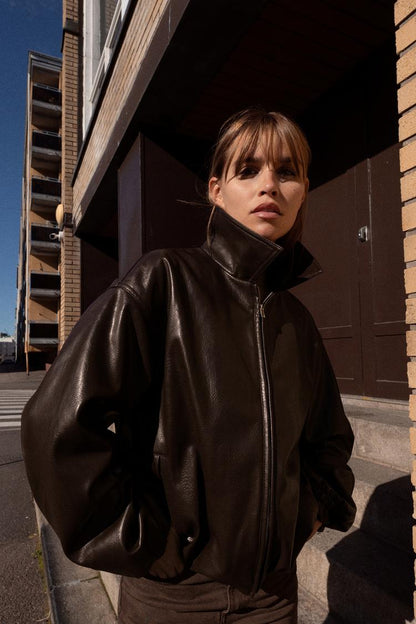 Veste bomber effet cuir