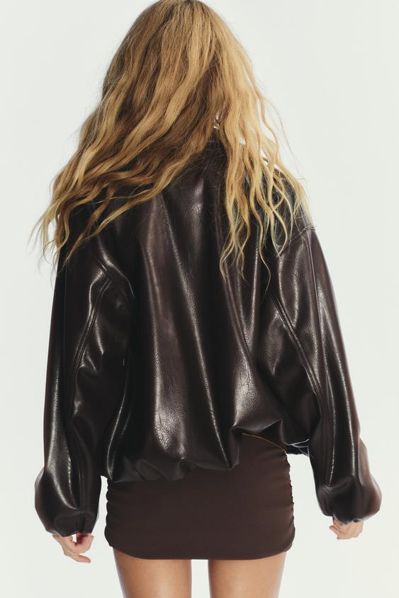 Veste bomber effet cuir