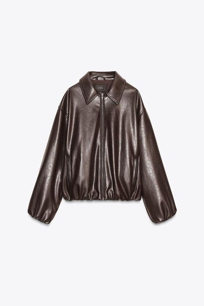 Veste bomber effet cuir