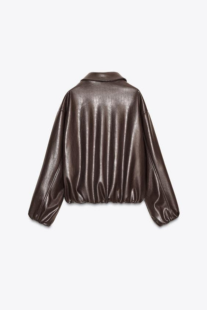Veste bomber effet cuir