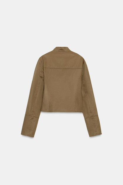 Veste à clous effet délavé