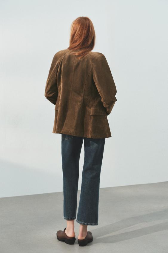 Blouson cintré 100 % cuir suédé