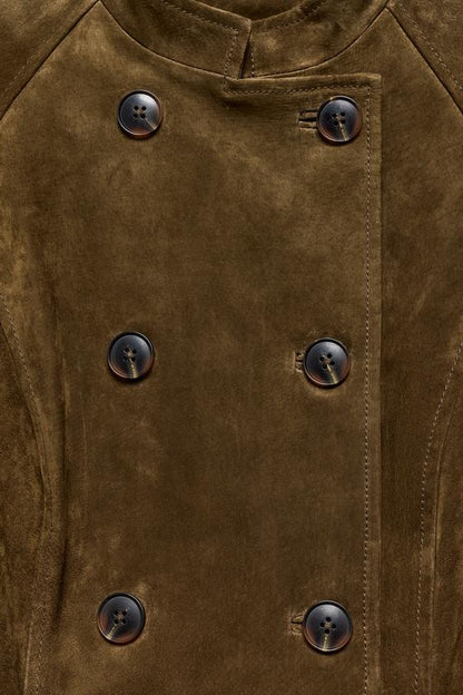 Blouson cintré 100 % cuir suédé