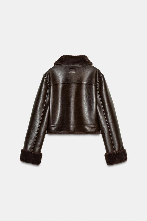 Blouson double-face effet fourrure