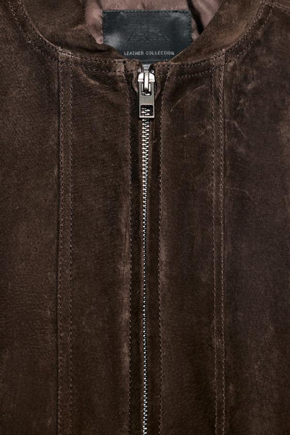 Blouson bomber 100 % cuir suédé