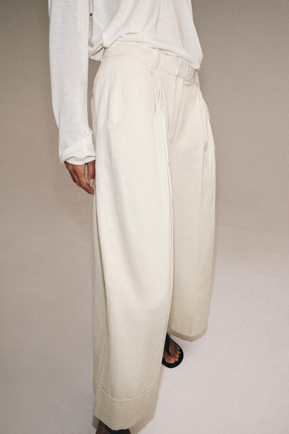 Pantalon à plis en lin ZW Collection
