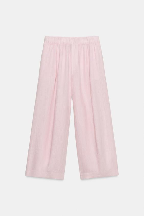 Pantalon coupe barrel 100 % lin ZW Collection